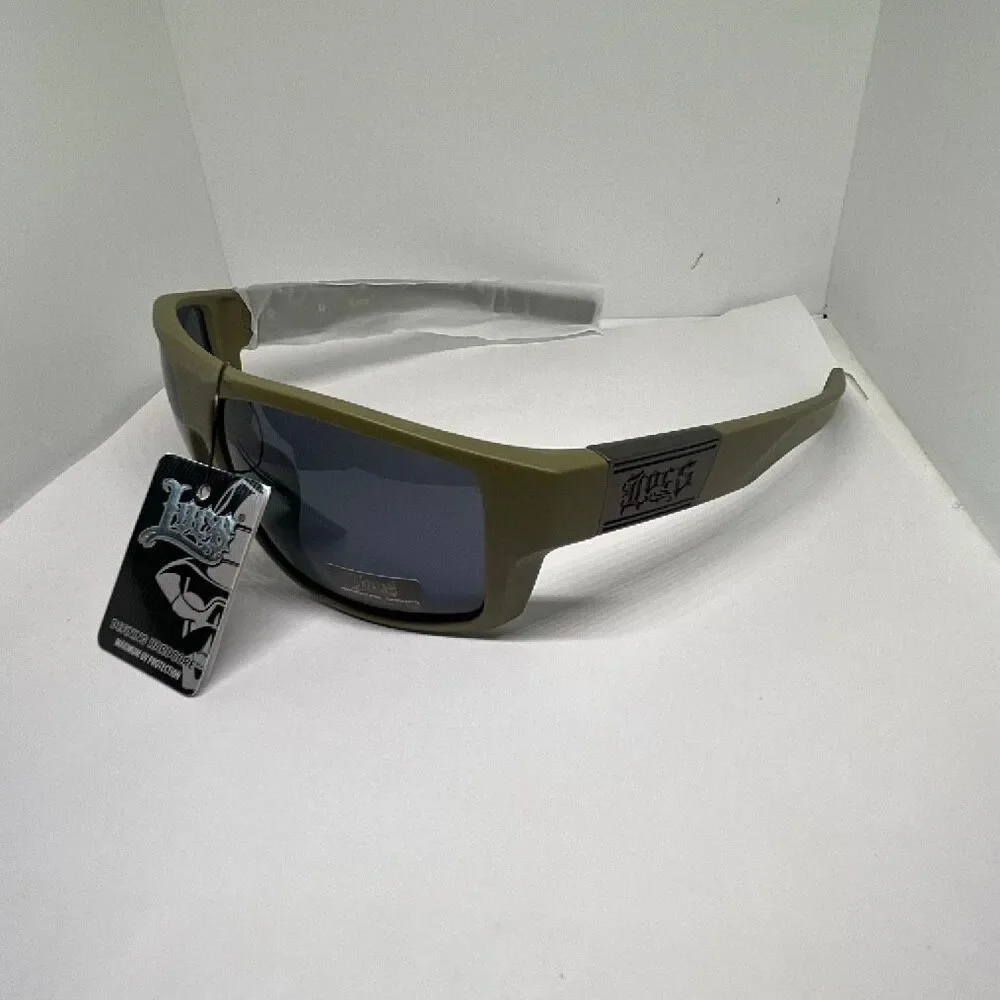 Locs Army Green Hardcore Shades Wraparound UV Protection Sunglasses NWT